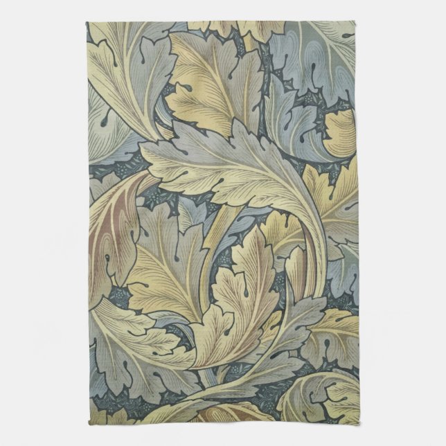 William Morris Acanthus Leaves Floral Art Nouveau Kitchen Towel (Vertical)