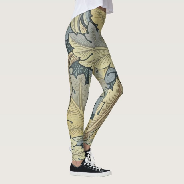 William Morris Acanthus Leaves Floral Art Nouveau Leggings (Right)