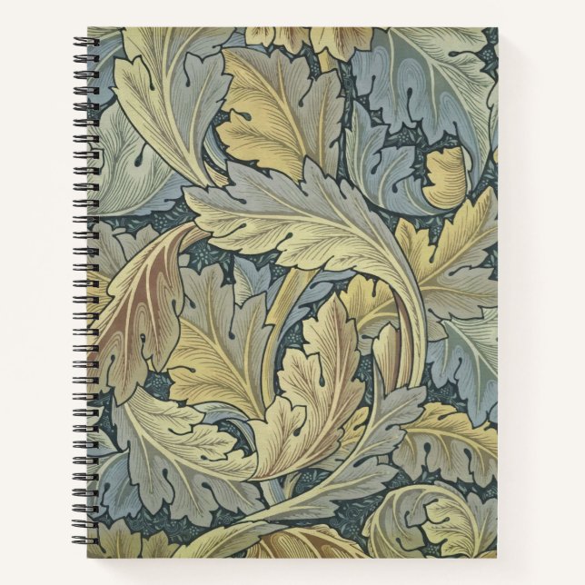 William Morris Acanthus Leaves Floral Art Nouveau Notebook (Front)