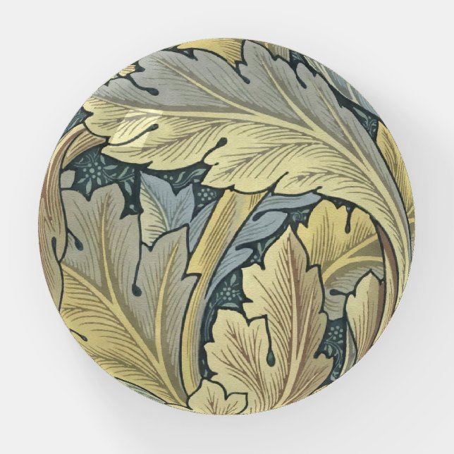 William Morris Acanthus Leaves Floral Art Nouveau Paperweight (Front)