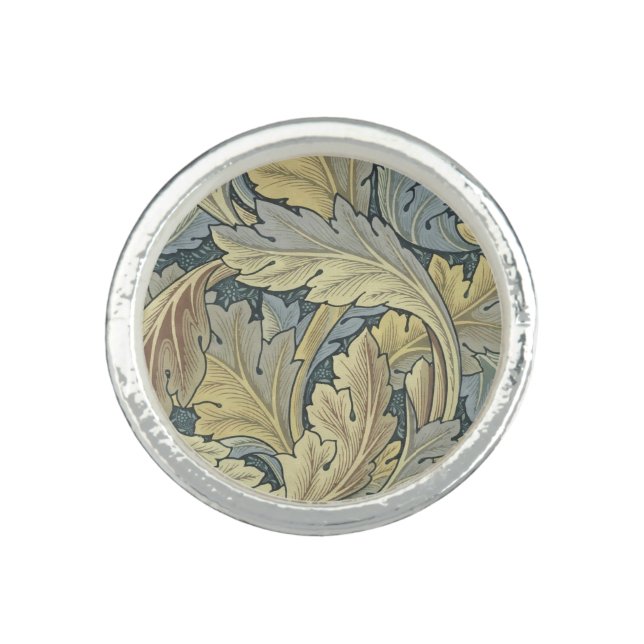 William Morris Acanthus Leaves Floral Art Nouveau Ring (Front)