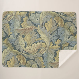 William Morris Acanthus Leaves Floral Art Nouveau Sherpa Blanket