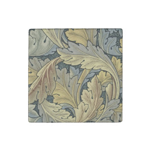 William Morris Acanthus Leaves Floral Art Nouveau Stone Magnet