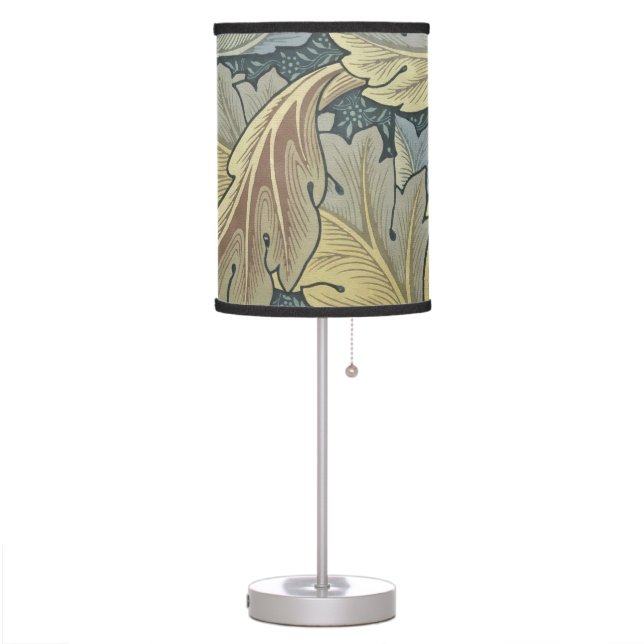 William Morris Acanthus Leaves Floral Art Nouveau Table Lamp (Left)
