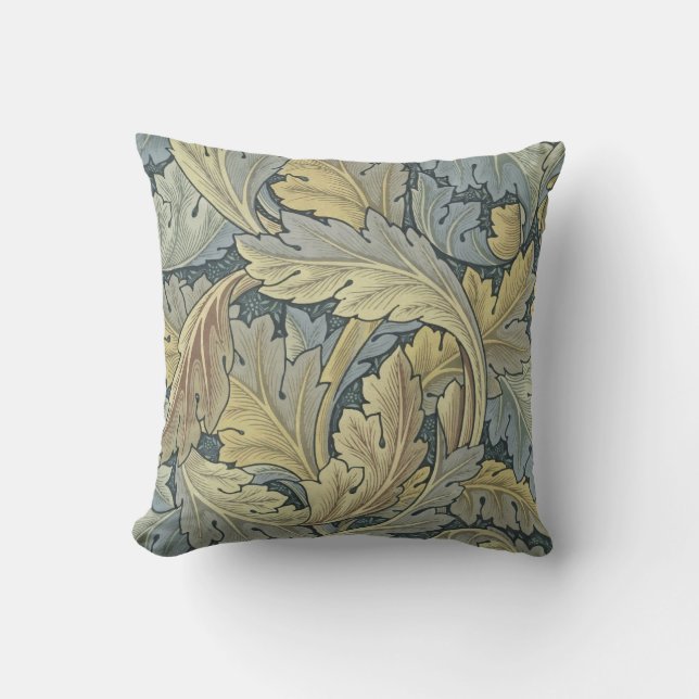 William Morris Acanthus Leaves Floral Art Nouveau Throw Pillow (Front)