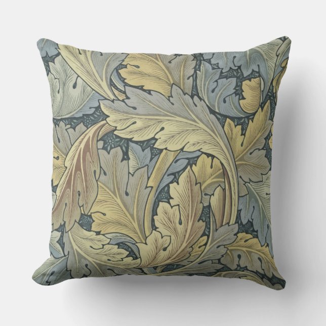 William Morris Acanthus Leaves Floral Art Nouveau Throw Pillow (Front)