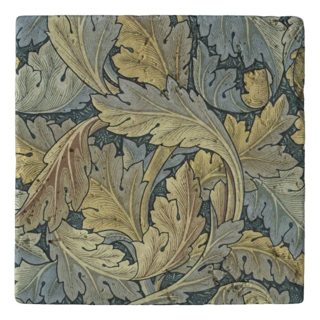 William Morris Acanthus Leaves Floral Art Nouveau Trivet (Front)