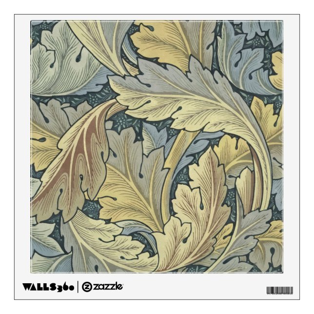 William Morris Acanthus Leaves Floral Art Nouveau Wall Decal (Front)
