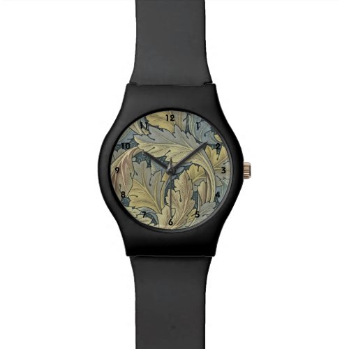 William Morris Acanthus Leaves Floral Art Nouveau Watch