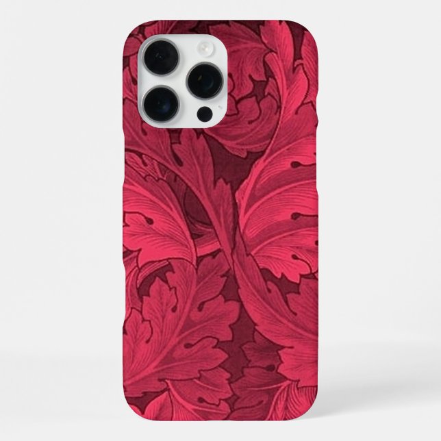 William Morris Acanthus Pattern Red Iphone Case (Back)