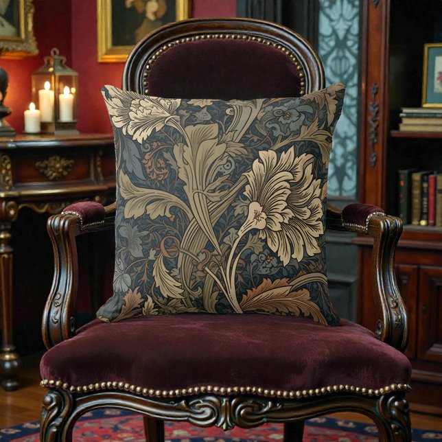 William Morris Acanthus Pattern Throw Pillow (Creator Uploaded)