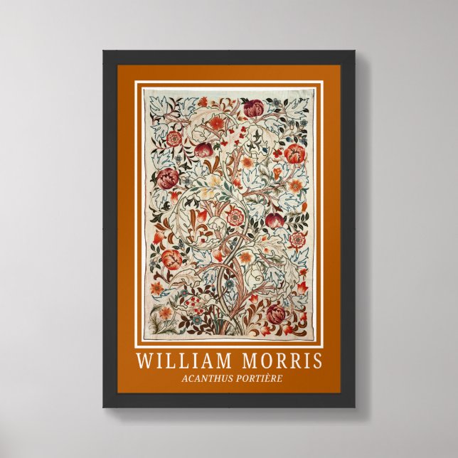 William Morris Acanthus Portière Poster  (Framed Front)
