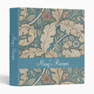 William Morris Acanthus & Rose Recipe 3 Ring Binder