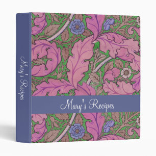 William Morris Acanthus & Rose Recipe 3 Ring Binder