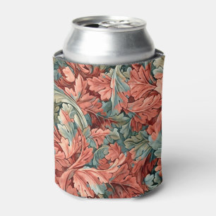 William Morris Acanthus Rust Red Sage Green Can Cooler