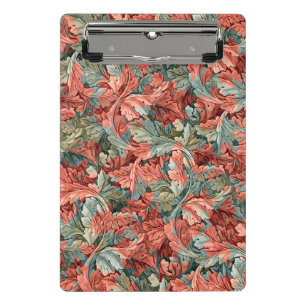 William Morris Acanthus Rust Red Sage Green Mini Clipboard