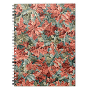 William Morris Acanthus Rust Red Sage Green Notebook