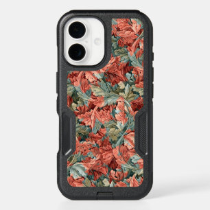 William Morris Acanthus Rust Red Sage Green iPhone 16 Case