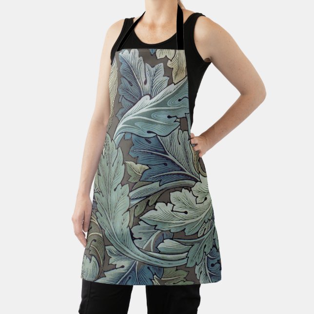 William Morris Acanthus Sage Flower Floral Botanic Apron (Insitu)
