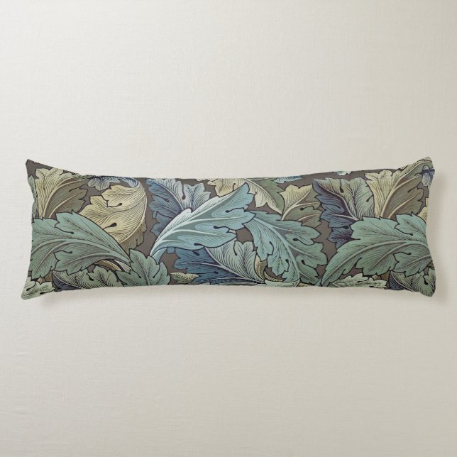 William Morris Acanthus Sage Flower Floral Botanic Body Pillow (Front)