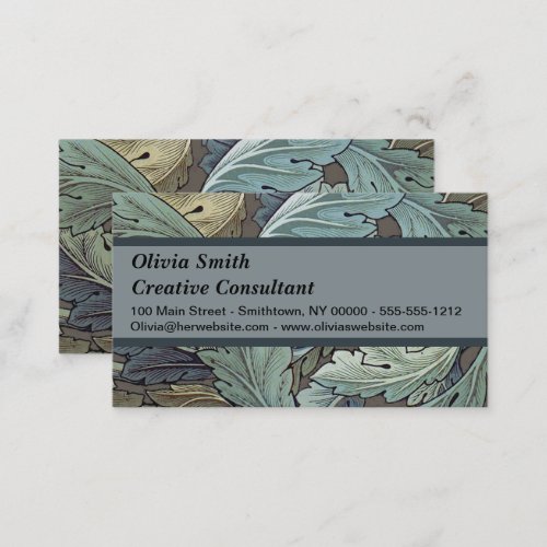 William Morris Acanthus Sage Flower Floral Botanic Business Card