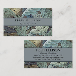 William Morris Acanthus Sage Flower Floral Botanic Business Card