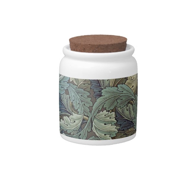 William Morris Acanthus Sage Flower Floral Botanic Candy Jar (Front)