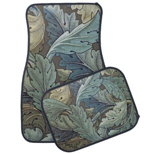 William Morris Acanthus Sage Flower Floral Botanic Car Floor Mat