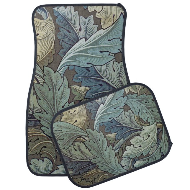 William Morris Acanthus Sage Flower Floral Botanic Car Floor Mat (Set)
