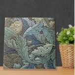 William Morris Acanthus Sage Flower Floral Botanic Ceramic Tile<br><div class="desc">This elegant old world rich flower art design is based on the William Morris Acanthus pattern,  a classic blue green wallpaper design from 1875 created by William Morris for his line of English flower wallpaper.</div>