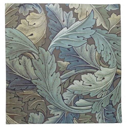 William Morris Acanthus Sage Flower Floral Botanic Cloth Napkin