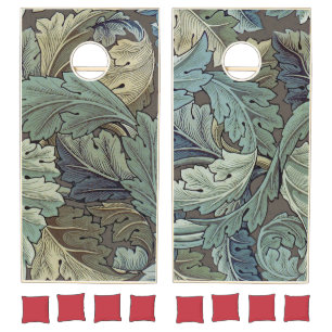William Morris Acanthus Sage Flower Floral Botanic Cornhole Set