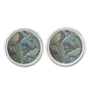 William Morris Acanthus Sage Flower Floral Botanic Cufflinks