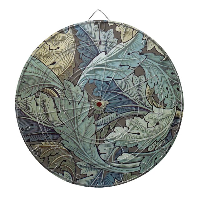 William Morris Acanthus Sage Flower Floral Botanic Dart Board (Front)