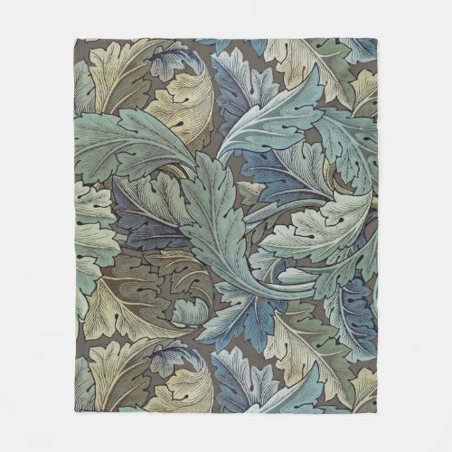 William Morris Acanthus Sage Flower Floral Botanic Fleece Blanket