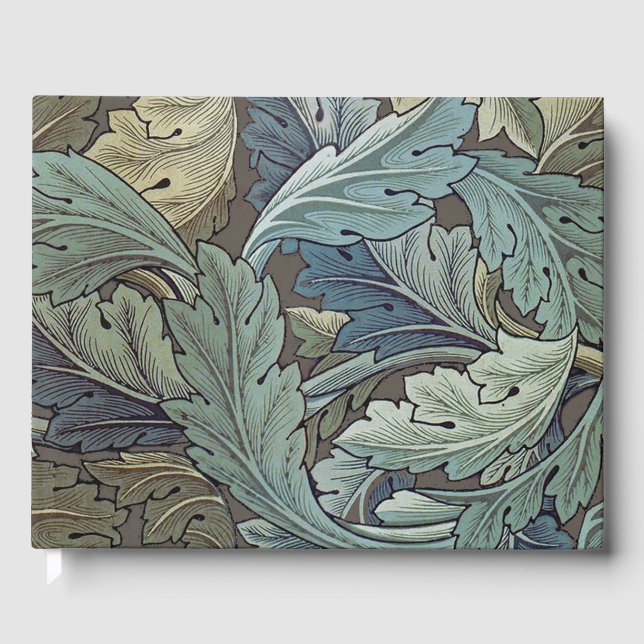 William Morris Acanthus Sage Flower Floral Botanic Guest Book (Front)