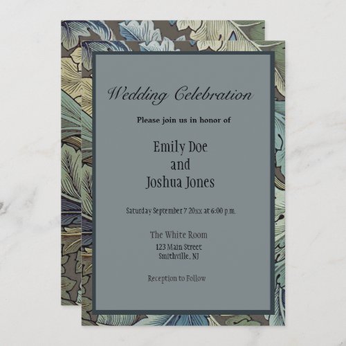 William Morris Acanthus Sage Flower Floral Botanic Invitation