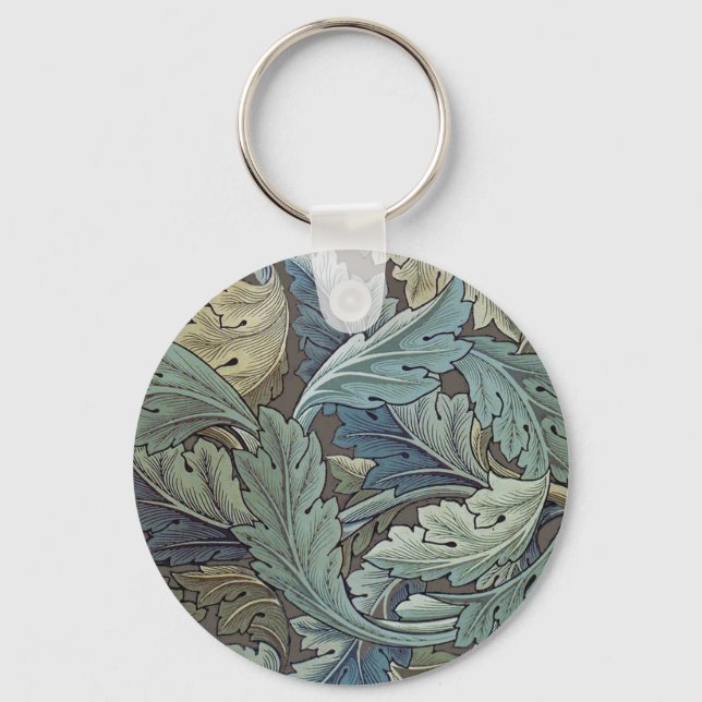 William Morris Acanthus Sage Flower Floral Botanic Keychain (Front)