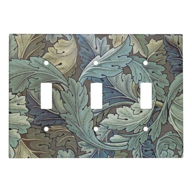 William Morris Acanthus Sage Flower Floral Botanic Light Switch Cover (Front)