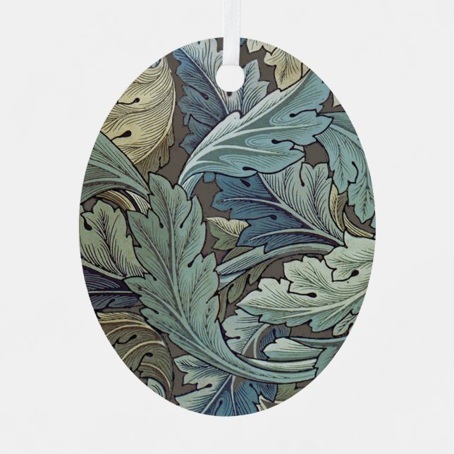 William Morris Acanthus Sage Flower Floral Botanic Metal Ornament (Front)