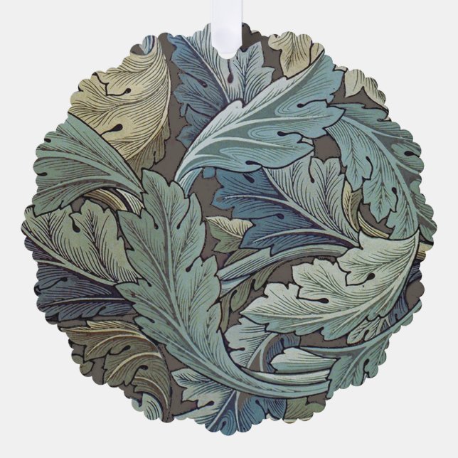 William Morris Acanthus Sage Flower Floral Botanic Ornament Card (Front)