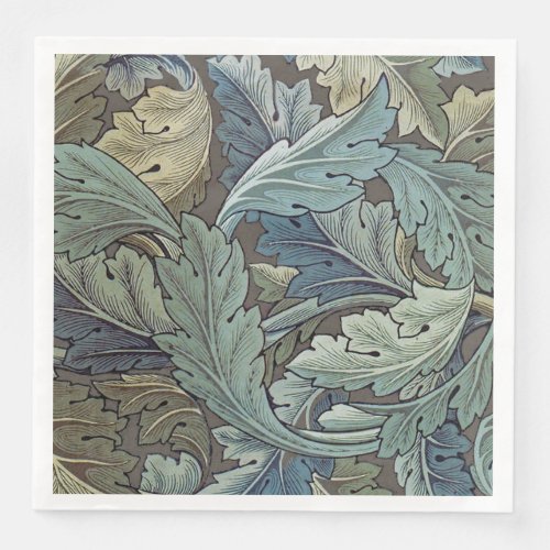William Morris Acanthus Sage Flower Floral Botanic Paper Dinner Napkins