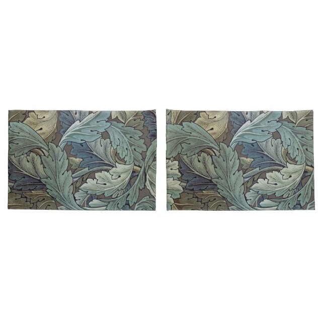 William Morris Acanthus Sage Flower Floral Botanic Pillow Case (Back-Set)