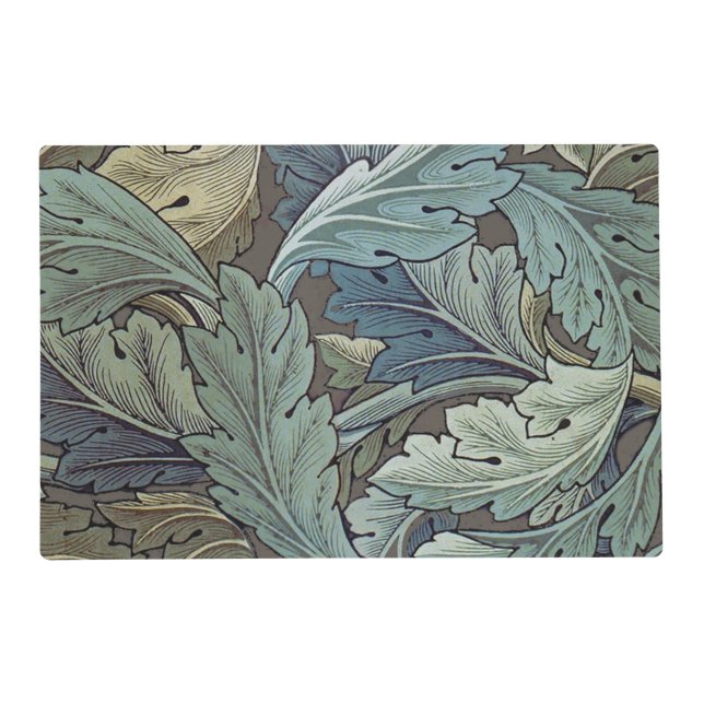 William Morris Acanthus Sage Flower Floral Botanic Placemat (Front)