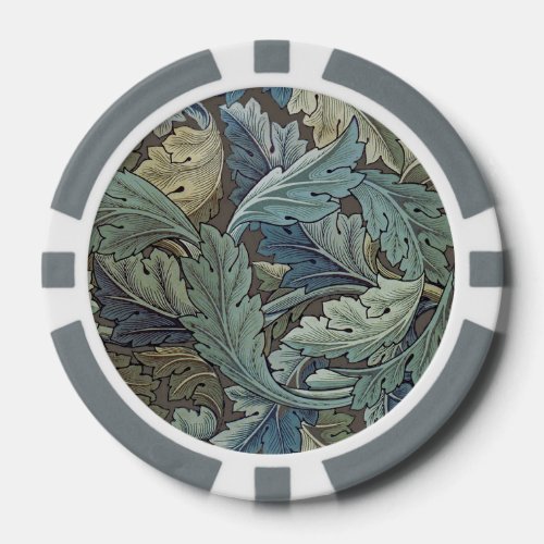 William Morris Acanthus Sage Flower Floral Botanic Poker Chips