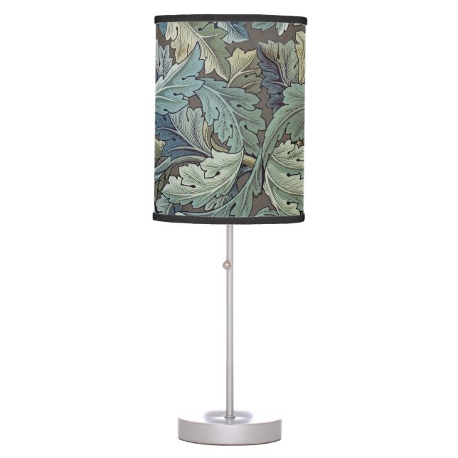 William Morris Acanthus Sage Flower Floral Botanic Table Lamp (Front)