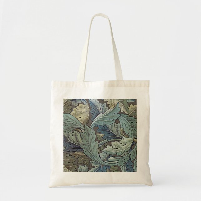 William Morris Acanthus Sage Flower Floral Botanic Tote Bag (Front)