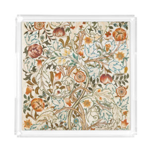 William Morris Acanthus Vintage Floral Art Acrylic Tray