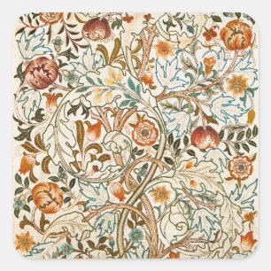 William Morris Acanthus Vintage Floral Art Square Sticker