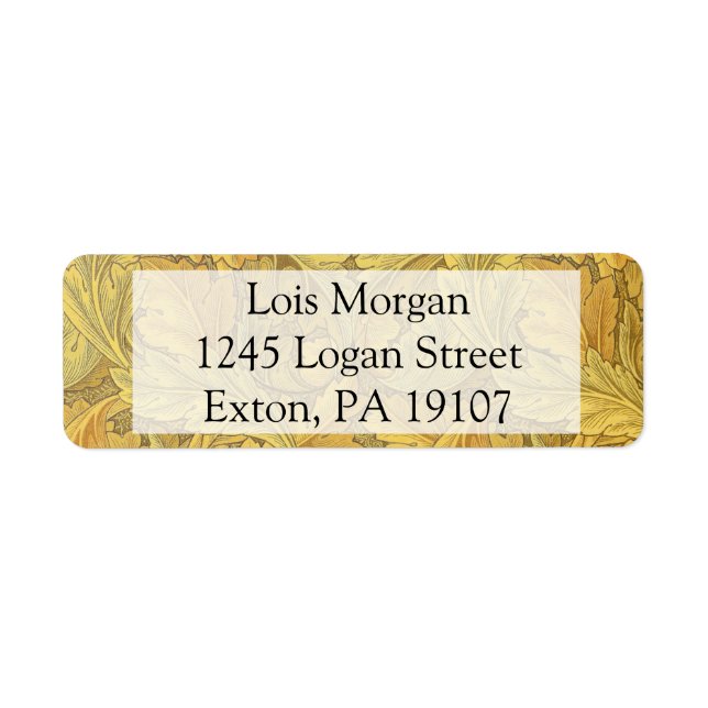 William Morris Acanthus Wallpaper Label (Front)